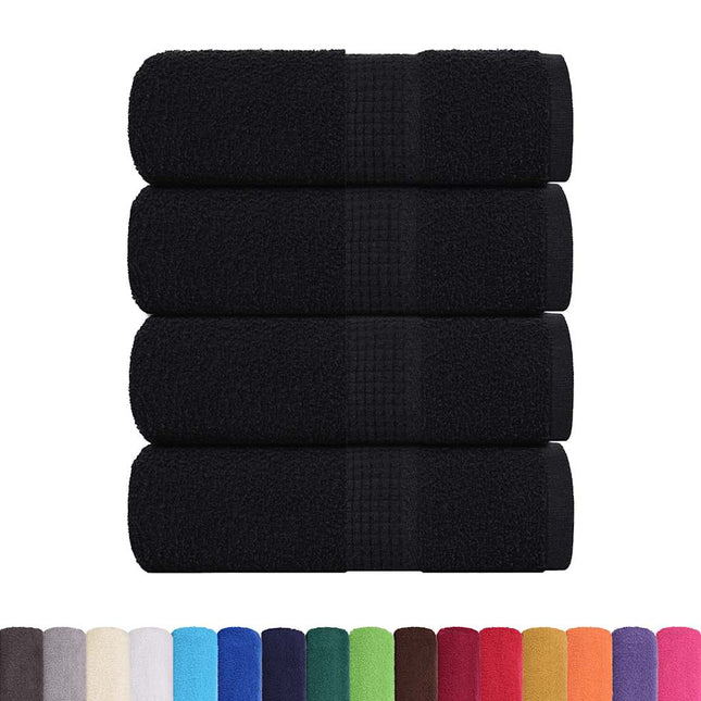 Asciugamani per Sapone 4 pz Neri 30x30 cm 360 g/mÃ‚Â² 100% Cotone
