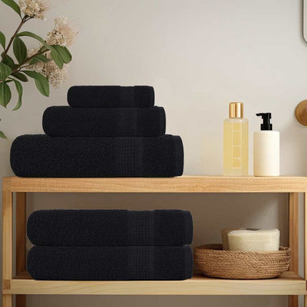 Asciugamani per Sapone 4 pz Neri 30x30 cm 360 g/mÃƒâ€šÃ‚Â² 100% Cotone
