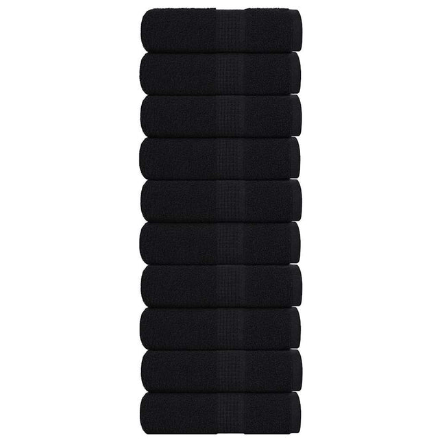 Asciugamani per Sapone 10 pz Neri 30x30 cm 360 g/mÂ² 100% Cotone