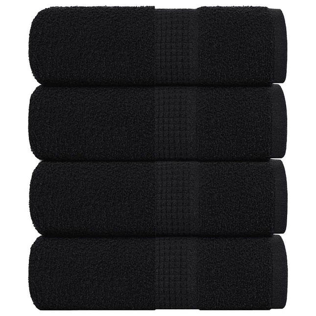 Asciugamani Ospiti 4 pz Neri 30x50 cm 360 g/mÂ² 100% Cotone