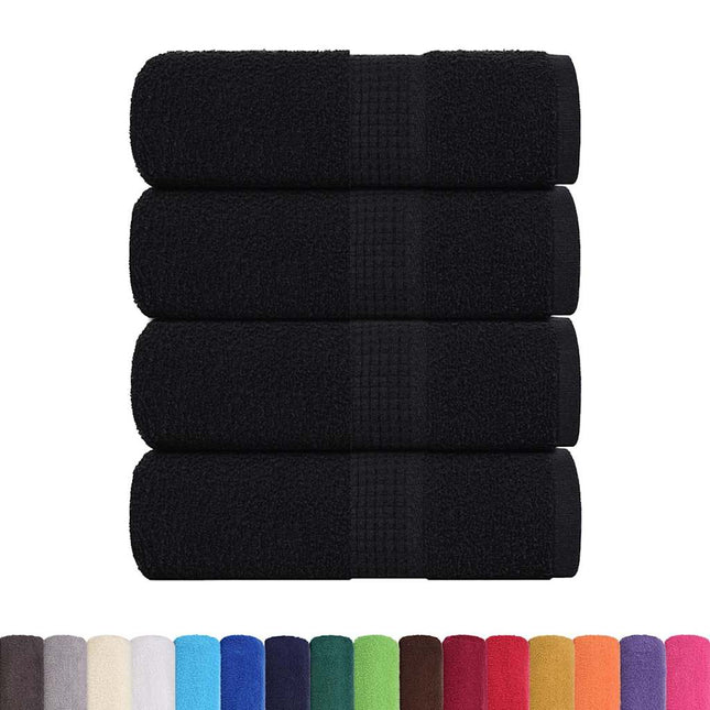 Asciugamani Ospiti 4 pz Neri 30x50 cm 360 g/mÂ² 100% Cotone