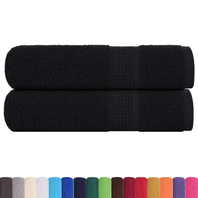 Asciugamani Doccia 2 pz Neri 70x140 cm 360 g/mÂ² 100% Cotone