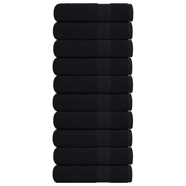Asciugamani Doccia 10 pz Neri 70x140 cm 360 g/mÃ‚Â² 100% Cotone