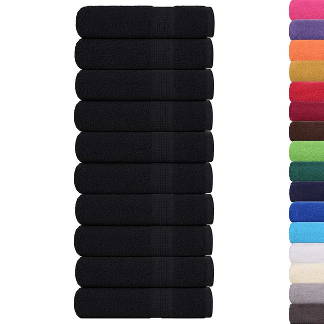 Asciugamani Doccia 10 pz Neri 70x140 cm 360 g/mÃ‚Â² 100% Cotone