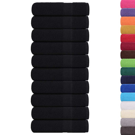 Asciugamani Doccia 10 pz Neri 70x140 cm 360 g/mÂ² 100% Cotone