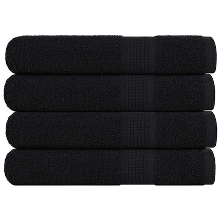 Asciugamani per Sauna 4 pz Neri 80x200cm 360g/mÃƒâ€šÃ‚Â² 100% Cotone