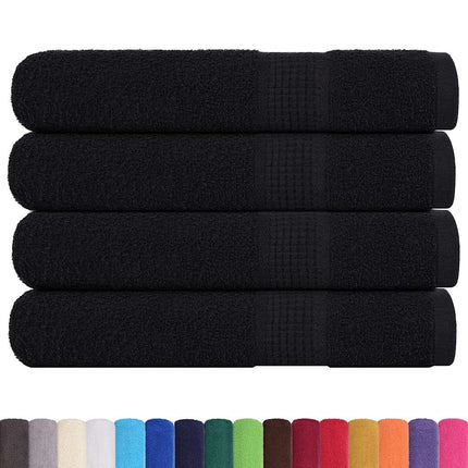 Asciugamani per Sauna 4 pz Neri 80x200cm 360g/mÃƒâ€šÃ‚Â² 100% Cotone