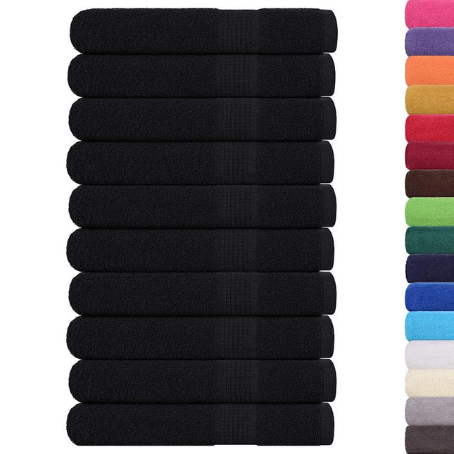 Asciugamani per Sauna 10pz Neri 80x200cm 360g/mÃ‚Â² 100% Cotone