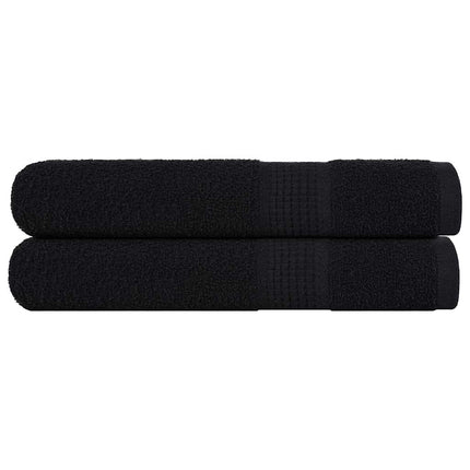 Asciugamani 2 pz Neri 100x200 cm 360 g/mÃ‚Â² 100% Cotone