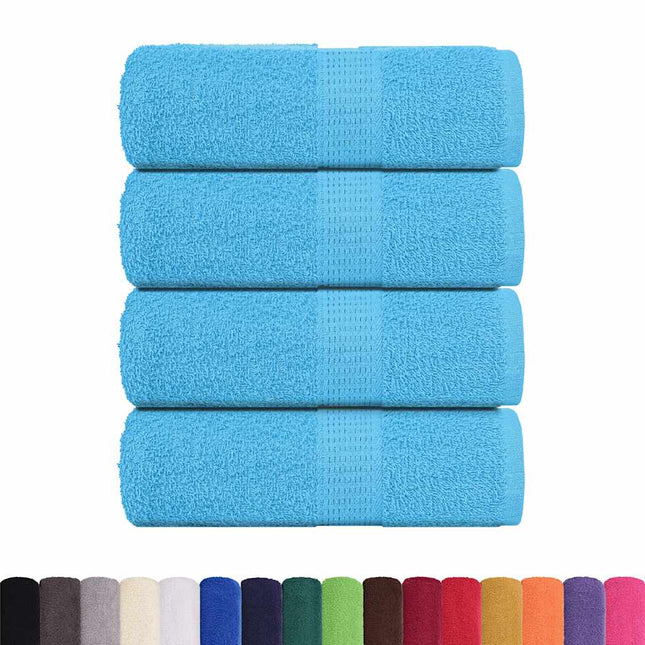 Asciugamani Ospiti 4 pz Turchesi 30x50 cm 360 g/mÃ‚Â² 100% Cotone