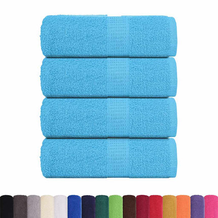 Asciugamani Ospiti 4 pz Turchesi 30x50 cm 360 g/mÃ‚Â² 100% Cotone