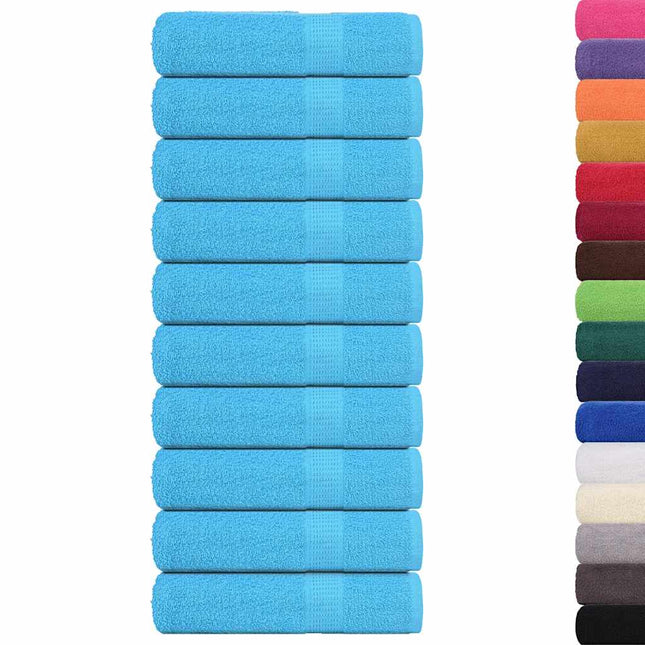 Asciugamani Doccia 10 pz Turchesi 70x140cm 360 g/mÃ‚Â² 100% Cotone