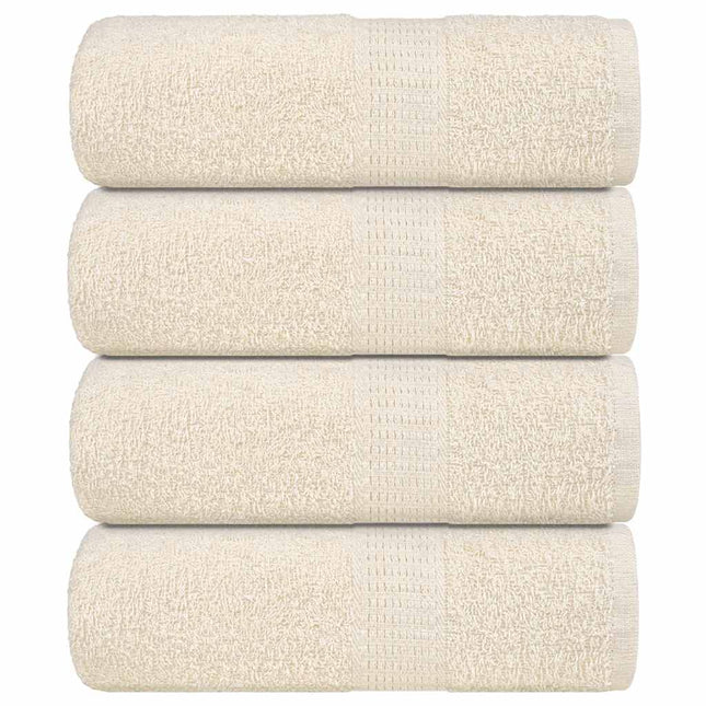 Asciugamani per Sapone 4 pz Crema 30x30 cm 360 g/mÃ‚Â² 100% Cotone