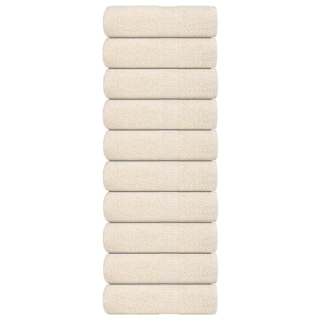 Asciugamani per Sapone 10 pz Crema 30x30cm 360 g/mÂ² 100% Cotone