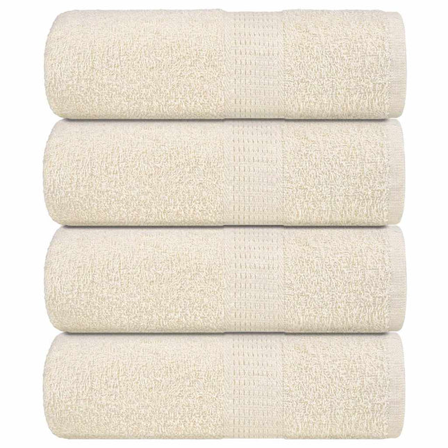 Asciugamani Ospiti 4 pz Crema 30x50 cm 360 g/mÃ‚Â² 100% Cotone