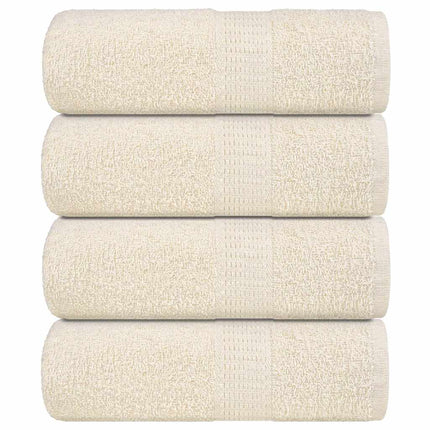 Asciugamani Ospiti 4 pz Crema 30x50 cm 360 g/mÃ‚Â² 100% Cotone