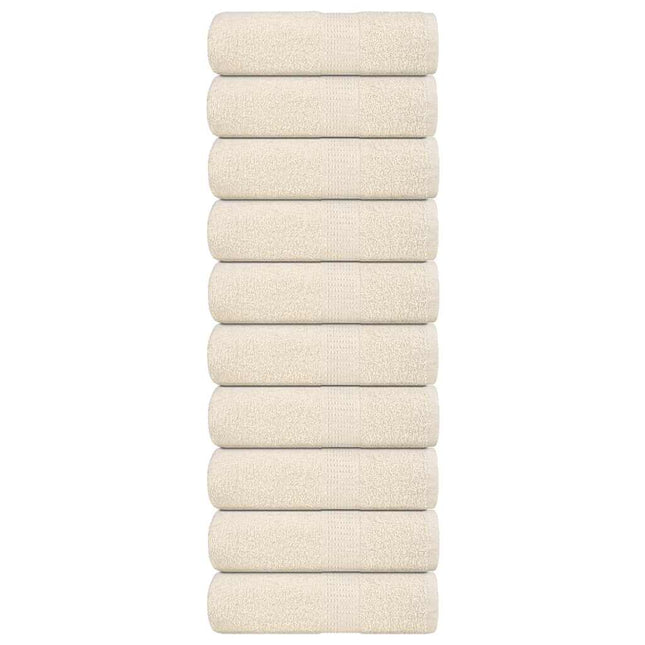 Asciugamani Ospiti 10 pz Crema 30x50 cm 360 g/mÂ² 100% Cotone