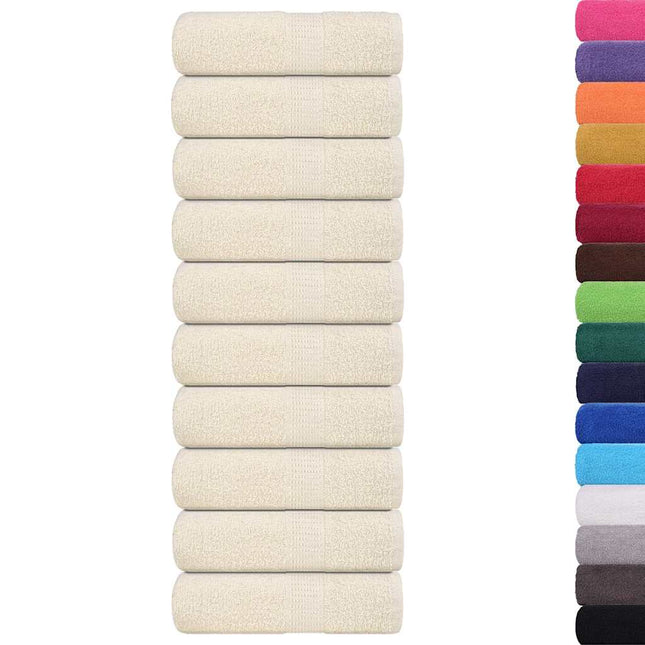 Asciugamani Ospiti 10 pz Crema 30x50 cm 360 g/mÂ² 100% Cotone