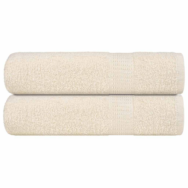 Asciugamani Doccia 2 pz Crema 70x140 cm 360 g/mÂ² 100% Cotone