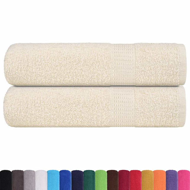 Asciugamani Doccia 2 pz Crema 70x140 cm 360 g/mÂ² 100% Cotone