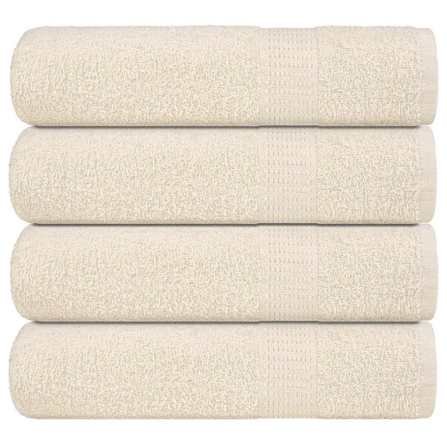 Asciugamani Doccia 4 pz Crema 70x140 cm 360 g/mÃ‚Â² 100% Cotone