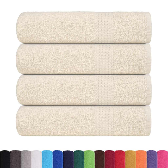 Asciugamani Doccia 4 pz Crema 70x140 cm 360 g/mÃ‚Â² 100% Cotone