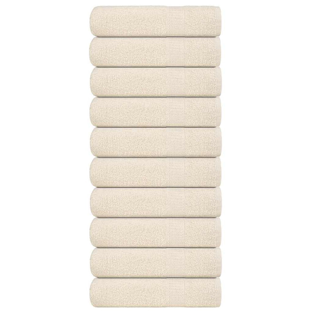 Asciugamani Doccia 10 pz Crema 70x140 cm 360 g/mÃ‚Â² 100% Cotone