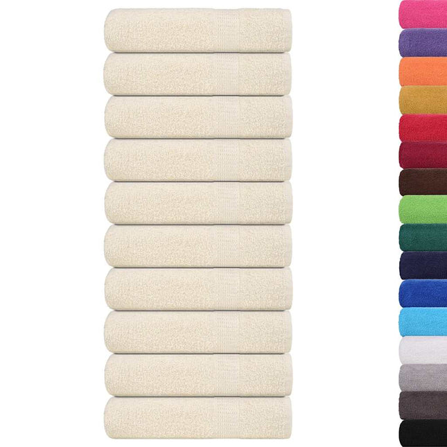 Asciugamani Doccia 10 pz Crema 70x140 cm 360 g/mÃ‚Â² 100% Cotone