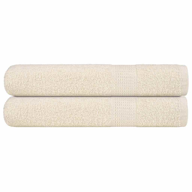 Asciugamani per Sauna 2 pz Crema 80x200 cm 360 g/mÃ‚Â² 100% Cotone