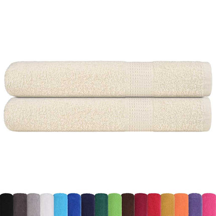 Asciugamani per Sauna 2 pz Crema 80x200 cm 360 g/mÃƒâ€šÃ‚Â² 100% Cotone