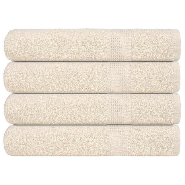 Asciugamani per Sauna 4 pz Crema 80x200 cm 360 g/mÃ‚Â² 100% Cotone