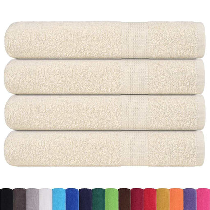 Asciugamani per Sauna 4 pz Crema 80x200 cm 360 g/mÃƒâ€šÃ‚Â² 100% Cotone