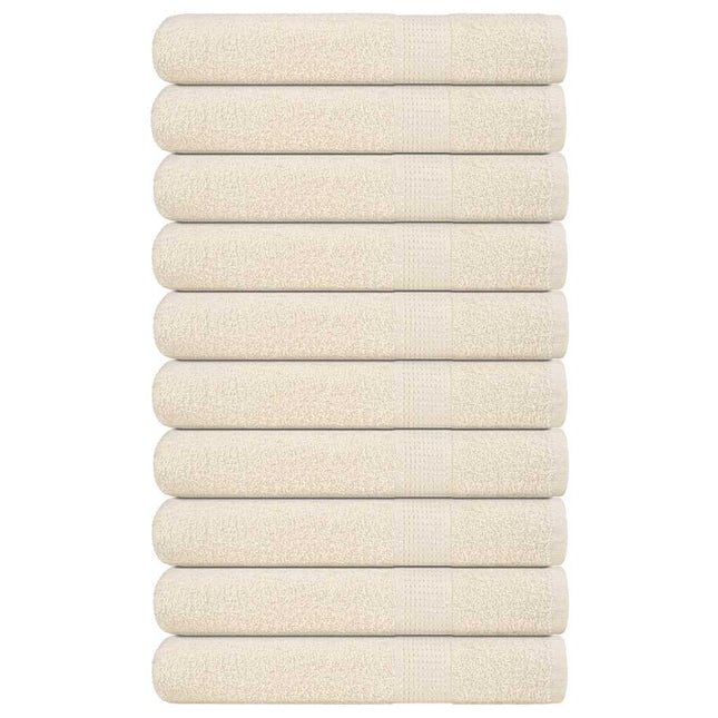 Asciugamani per Sauna 10 pz Crema 80x200cm 360 g/mÃ‚Â² 100% Cotone