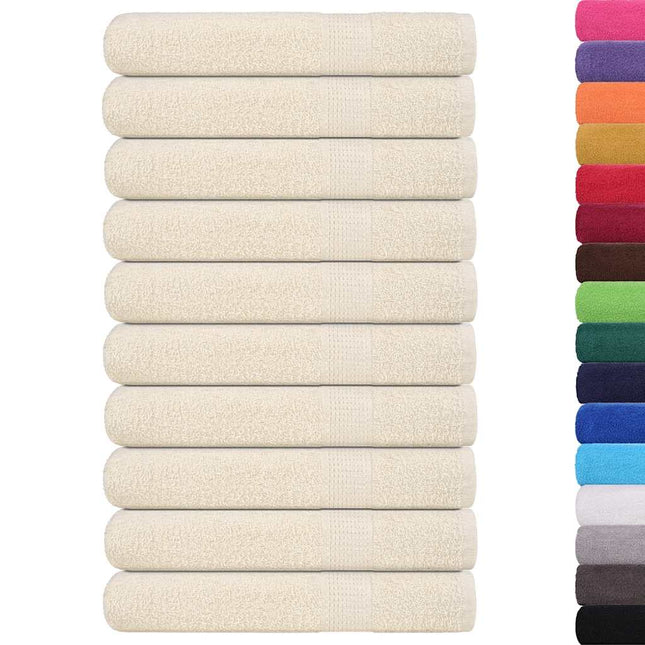 Asciugamani per Sauna 10 pz Crema 80x200cm 360 g/mÃ‚Â² 100% Cotone
