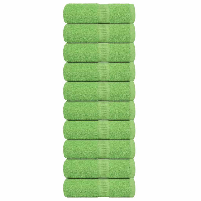 Asciugamani per Sapone 10 pz Verde Mela 30x30cm 360 g/mÃ‚Â² Cotone