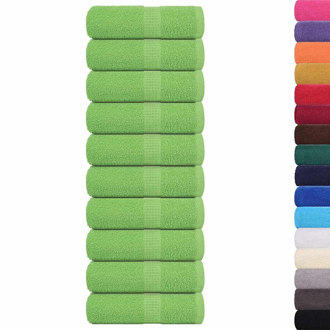 Asciugamani per Sapone 10 pz Verde Mela 30x30cm 360 g/mÃ‚Â² Cotone
