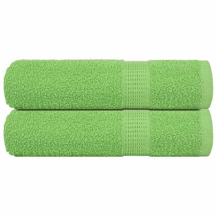 Asciugamani da Bagno 2 pz Verde Mela 100x150 cm 360 g/mÂ² Cotone