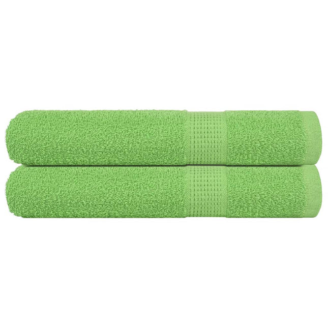 Asciugamani per Sauna 2 pz Verde Mela 80x200 cm 360 g/mÃ‚Â² Cotone
