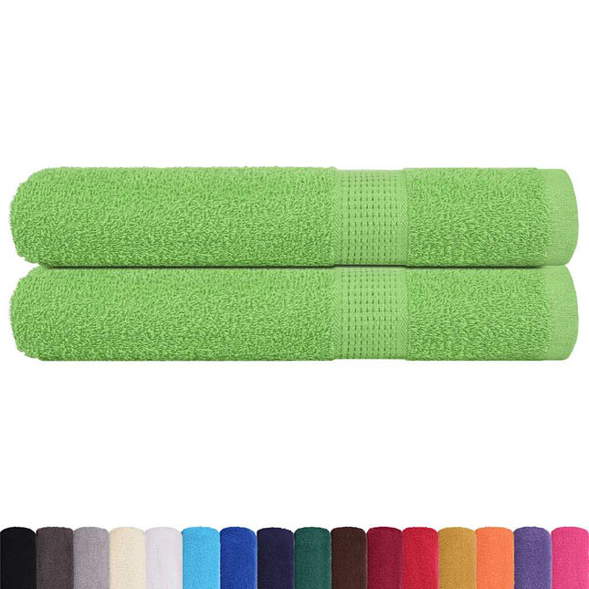 Asciugamani per Sauna 2 pz Verde Mela 80x200 cm 360 g/mÃ‚Â² Cotone