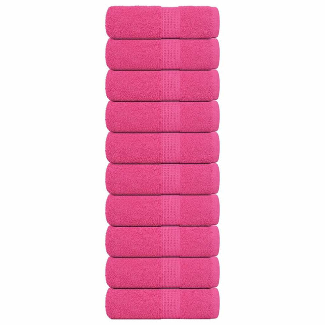 Asciugamani Ospiti 10 pz Rosa 30x50 cm 360 g/mÃ‚Â² 100% Cotone