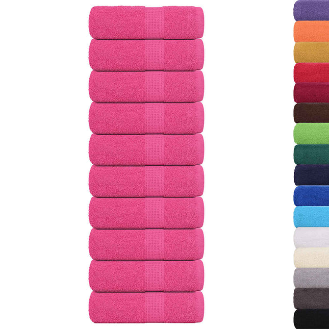 Asciugamani Ospiti 10 pz Rosa 30x50 cm 360 g/mÃ‚Â² 100% Cotone