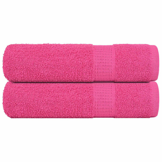 Asciugamani Doccia 2 pz Rosa 70x140 cm 360 g/mÂ² 100% Cotone
