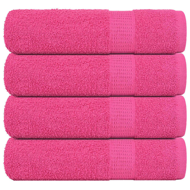 Asciugamani Doccia 4 pz Rosa 70x140 cm 360 g/mÃ‚Â² 100% Cotone