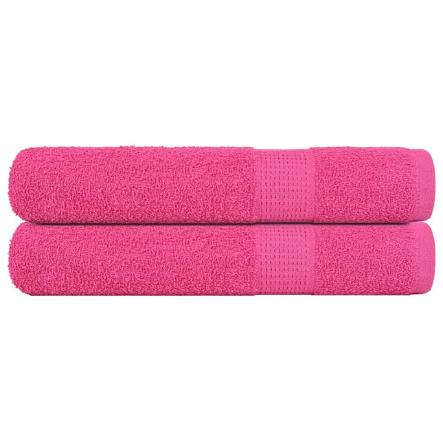 Asciugamani per Sauna 2 pz Rosa 80x200 cm 360 g/mÃ‚Â² 100% Cotone