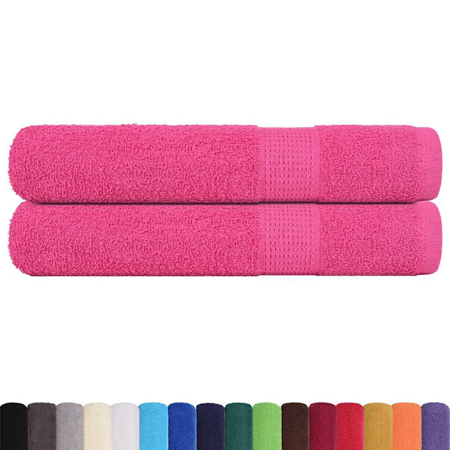 Asciugamani per Sauna 2 pz Rosa 80x200 cm 360 g/mÃ‚Â² 100% Cotone