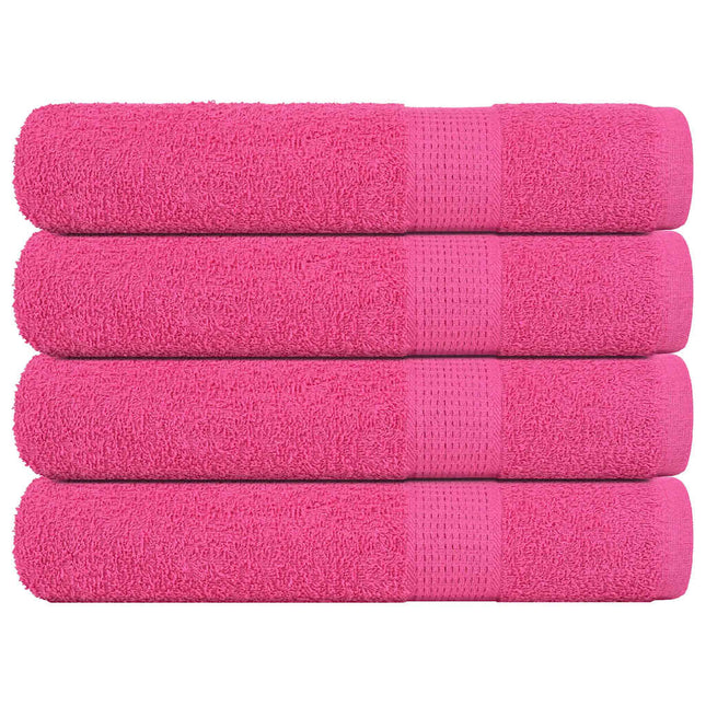 Asciugamani per Sauna 4 pz Rosa 80x200 cm 360 g/mÃ‚Â² 100% Cotone