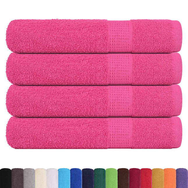 Asciugamani per Sauna 4 pz Rosa 80x200 cm 360 g/mÃ‚Â² 100% Cotone