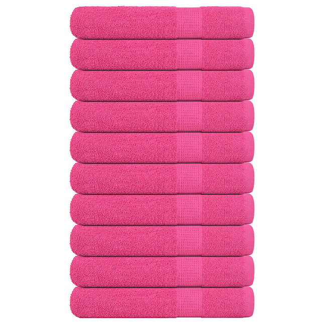 Asciugamani per Sauna 10 pz Rosa 80x200 cm 360 g/mÃ‚Â² 100% Cotone