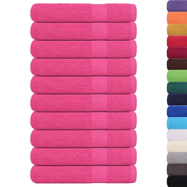 Asciugamani per Sauna 10 pz Rosa 80x200 cm 360 g/mÃ‚Â² 100% Cotone