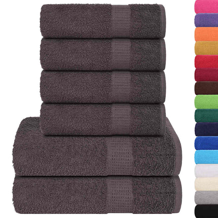 Set Asciugamani 6 pz Antracite 360 gsm 100% Cotone